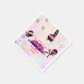 Ninja Warrior Girls Pink Serviette (Ecke)