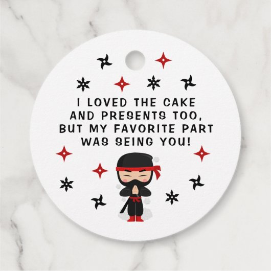 Ninja Warrior Karate Birhtday Boy Vielen Dank Geschenkanhänger (Rückseite)