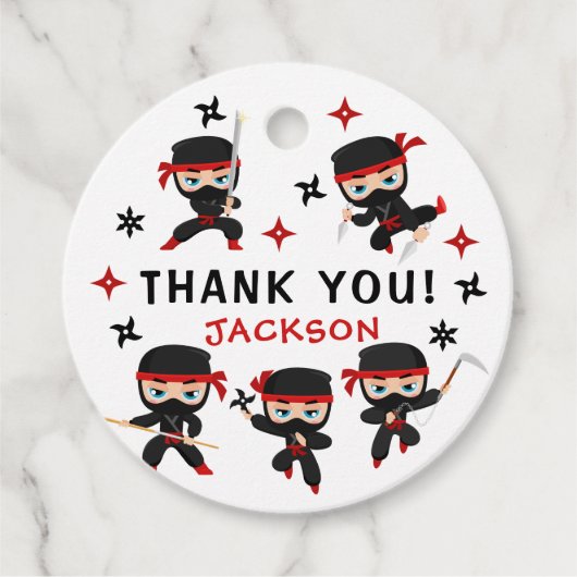 Ninja Warrior Karate Birhtday Boy Vielen Dank Geschenkanhänger (Vorderseite)