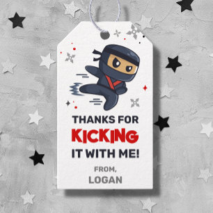 Ninja Warrior Karate Birthday Favor Tags Geschenkanhänger