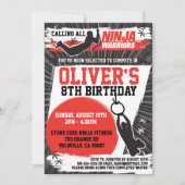 Ninja Warrior Karate Kid Birthday Party Einladung (Vorderseite)