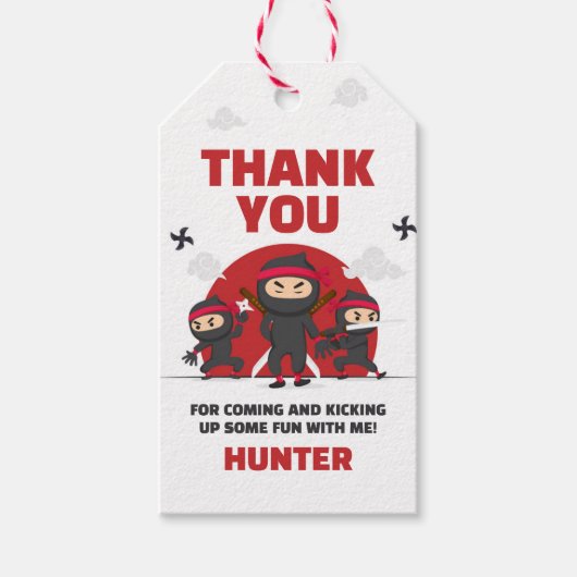 Ninja Warrior Karate Martial Arts Birthday Favor Geschenkanhänger (Vorderseite)