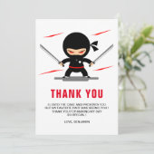 Ninja Warrior Kindergeburtstag Party Dankeskarte (Stehend Vorderseite)