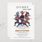 Ninja Warrior Kindergeburtstag Party Einladung (Vorne/Hinten)