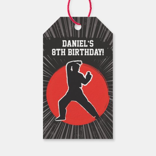 Ninja Warrior Martial Arts Birthday Party Geschenkanhänger (Rückseite)