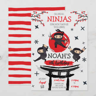 Ninja Warrior Martial Arts Geburtstag Einladung