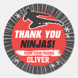 Ninja Warrior Martial Arts Geburtstag Vielen Dank Runder Aufkleber
