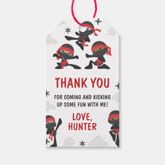 Ninja Warrior Martial Arts Karate Birthday Favor Geschenkanhänger (Vorderseite)