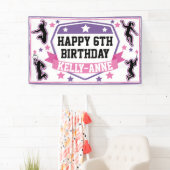 Ninja Warriors Birthday Party Pink Lila Banner (Insitu)