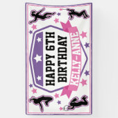 Ninja Warriors Birthday Party Pink Lila Banner (Vertikal)