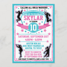 Ninja Warriors Girls Pink Aquamarine Geburtstagspa