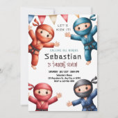 Ninja Warriors Karate Birthday Einladung (Vorderseite)