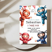 Ninja Warriors Karate Birthday Einladung