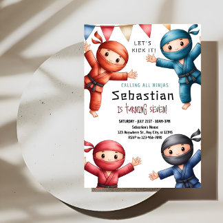 Ninja Warriors Karate Birthday Einladung