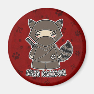 Ninja Waschbär! Im roten Magneten Magnet