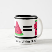 Ninja Wassermelone-Tasse Zweifarbige Tasse (VorderseiteRechts)