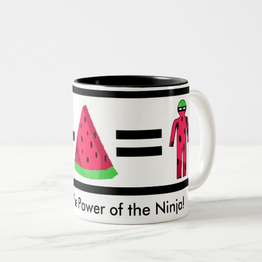 Ninja Wassermelone-Tasse Zweifarbige Tasse (VorderseiteRechts)