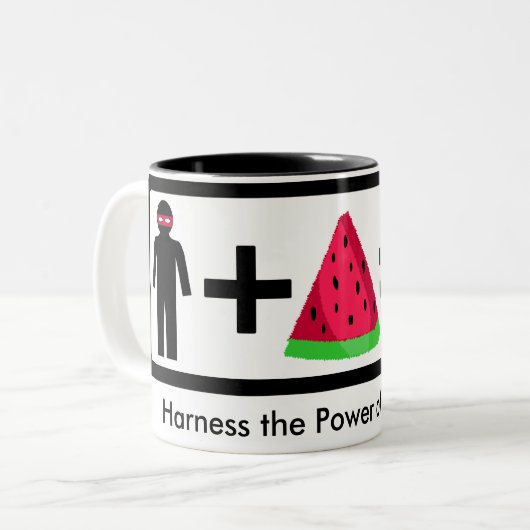 Ninja Wassermelone-Tasse Zweifarbige Tasse (Vorderseite Links)