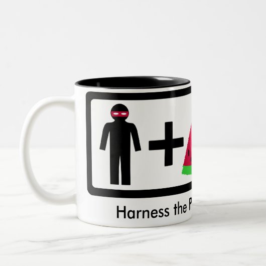 Ninja Wassermelone-Tasse Zweifarbige Tasse (Links)