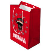 Ninja Weihnachten Mittlere Geschenktüte (Rückseite Schrägansicht)