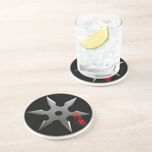 Ninja werfender Stern Getränkeuntersetzer (Seite)