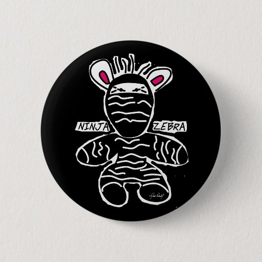 Ninja Zebra - Knopf Button (Vorderseite)