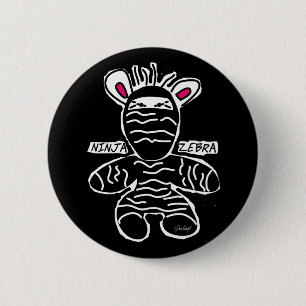 Ninja Zebra - Knopf Button