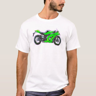 Ninja ZX 10R handgemalte Kunst-Bürsten-Schablone T-Shirt