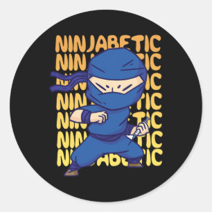 Ninjabetisches Diabetikum Ninja - Diabetes Awarene Runder Aufkleber