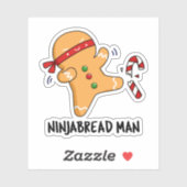 Ninjabread Man Funny Gingerbread Pun Aufkleber (Blatt)