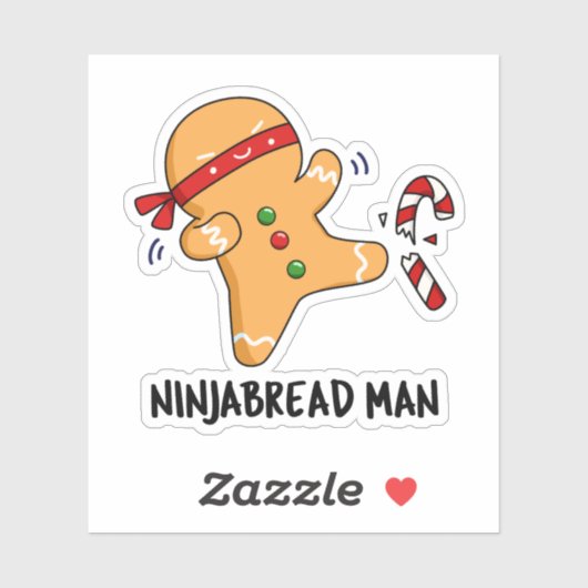Ninjabread Man Funny Gingerbread Pun Aufkleber (Blatt)