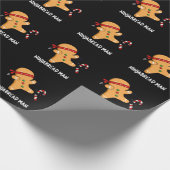 Ninjabread Man Funny Gingerbread Pun Dark BG Geschenkpapier (Ecke)