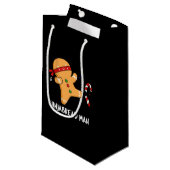 Ninjabread Man Funny Gingerbread Pun Dark BG Kleine Geschenktüte (Vorderseite Schrägansicht)