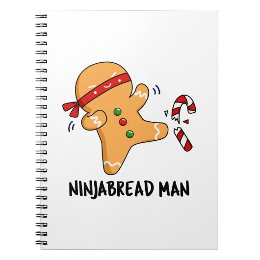 Ninjabread Mann Lustiger Lebkuchen-Wortwitz Notizblock (Vorderseite)