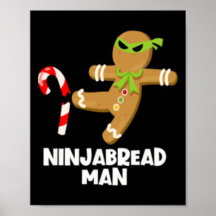 Ninjabread Mann Spaß Ginja Kicken Bonbons Stock Ha Poster