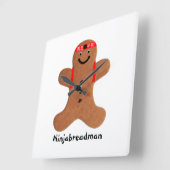 Ninjabreadman biscuit (cookie) Acrylmauer Quadratische Wanduhr (Winkel)