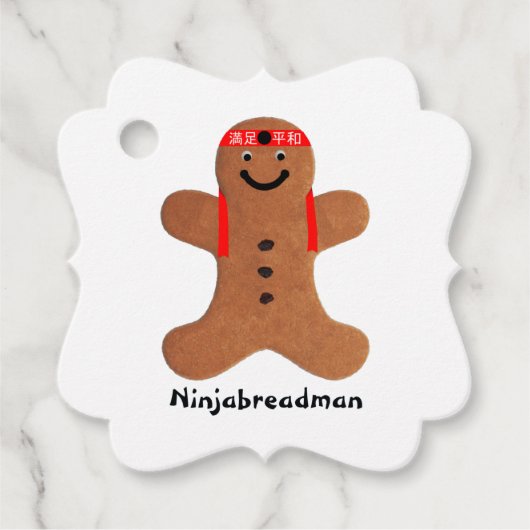 Ninjabreadman biscuit (Cookie) Geschenkanhänger (Vorderseite)