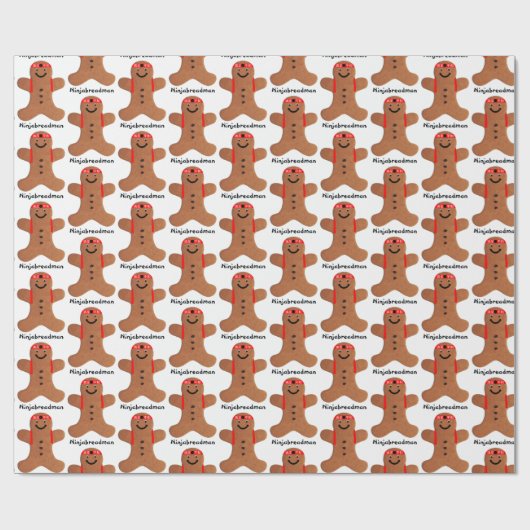 Ninjabreadman biscuit (Cookie) Geschenkpapier (Flach)