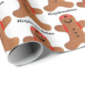 Ninjabreadman biscuit (Cookie) Geschenkpapier (Rolleneckpunkt)