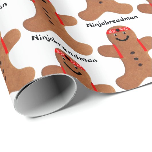 Ninjabreadman biscuit (Cookie) Geschenkpapier (Rolleneckpunkt)