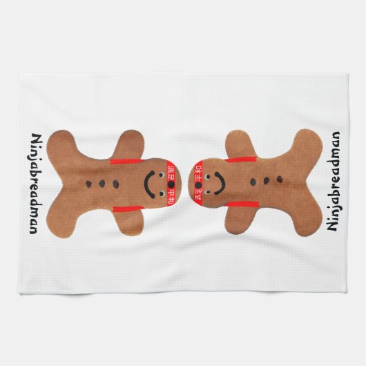 Ninjabreadman biscuit (Cookie) Geschirrtuch (Horizontal)
