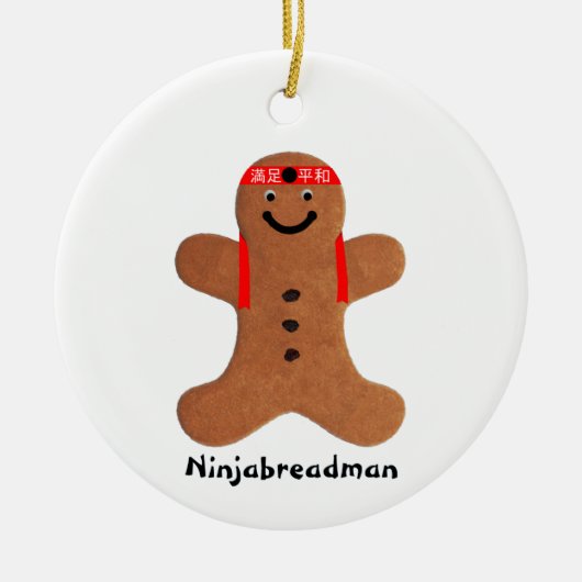 Ninjabreadman biscuit (Cookie) Keramik Ornament (Vorne)