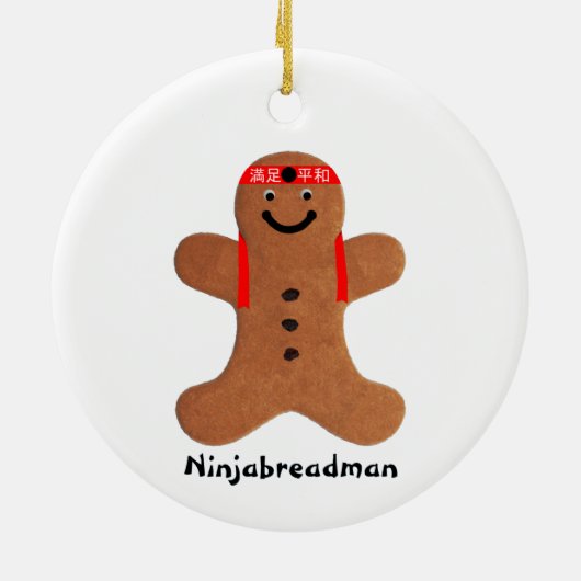 Ninjabreadman biscuit (Cookie) Keramik Ornament (Hinten)