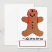 Ninjabreadman biscuit (Cookie) Mitteilungskarte (Vorne/Hinten)
