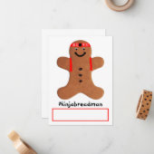 Ninjabreadman biscuit (Cookie) Mitteilungskarte (Vorderseite/Rückseite Beispiel)