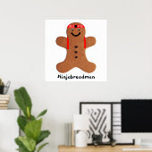 Ninjabreadman biscuit (Cookie) Poster (Heimbüro)