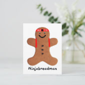 Ninjabreadman biscuit (Cookie) Postkarte (Stehend Vorderseite)