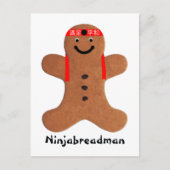 Ninjabreadman biscuit (Cookie) Postkarte (Vorderseite)