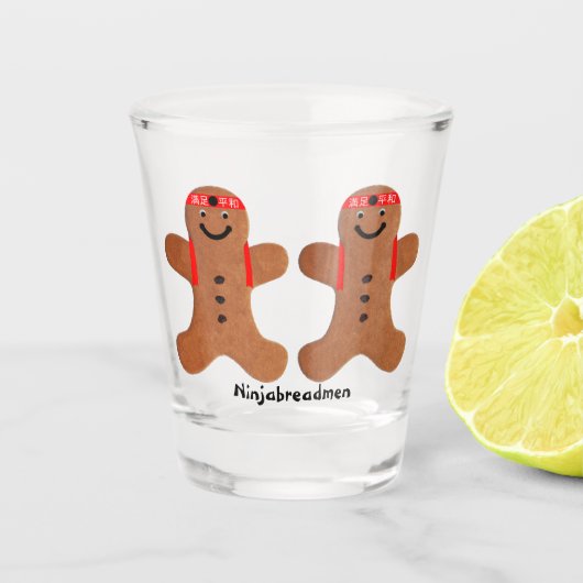 Ninjabreadman biscuit (Cookie) Schnapsglas (Vorderseite)