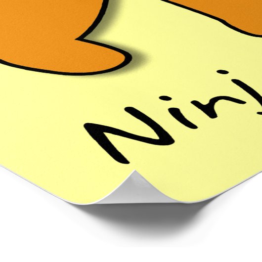 NinjaBroad Man Ninja Gingerbread Funny Poster Sign (Ecke)